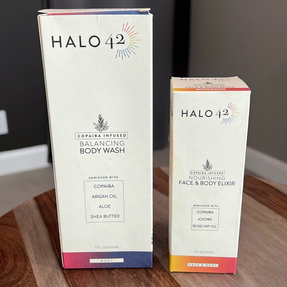 NEW Halo 42 Nourishing Face & Body Elixir & Balancing Body Wash
